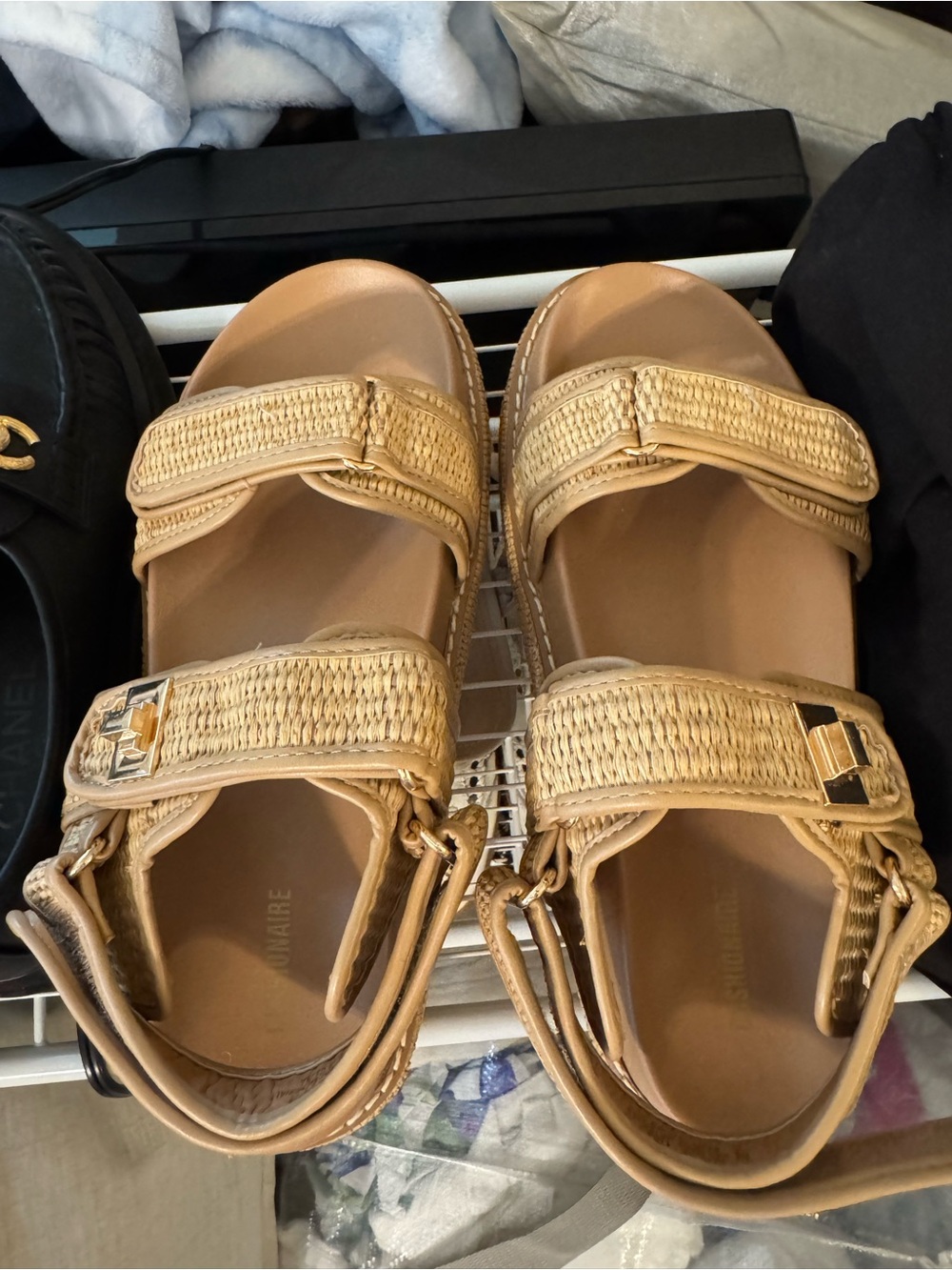 Woven Strap Women's Sandals in Tan